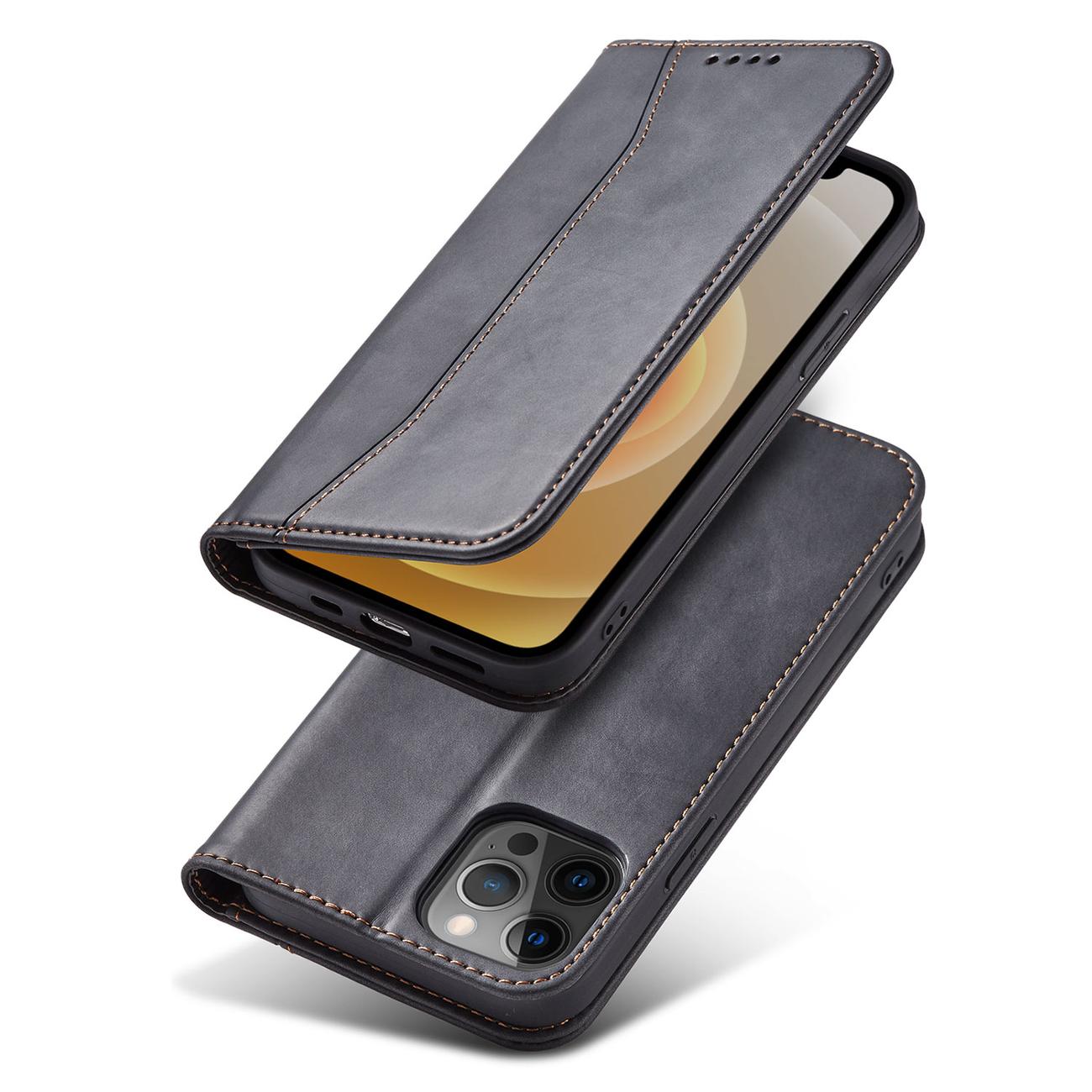 Pokrowiec etui z klapk Wallet Magnet czarne APPLE iPhone 12 Pro / 3