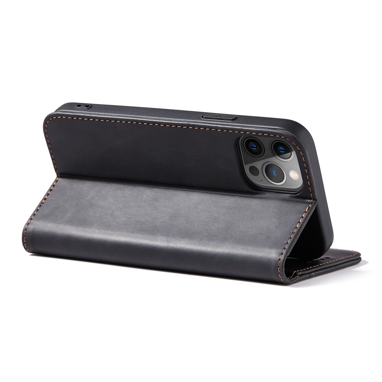 Pokrowiec etui z klapk Wallet Magnet czarne APPLE iPhone 12 Pro / 7