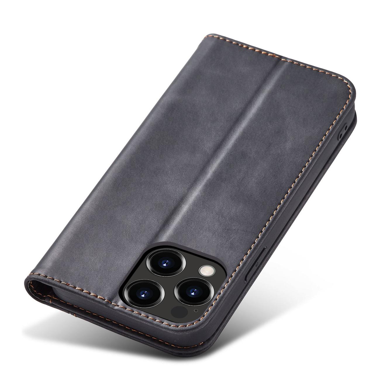 Pokrowiec etui z klapk Wallet Magnet czarne APPLE iPhone 13 Pro / 4