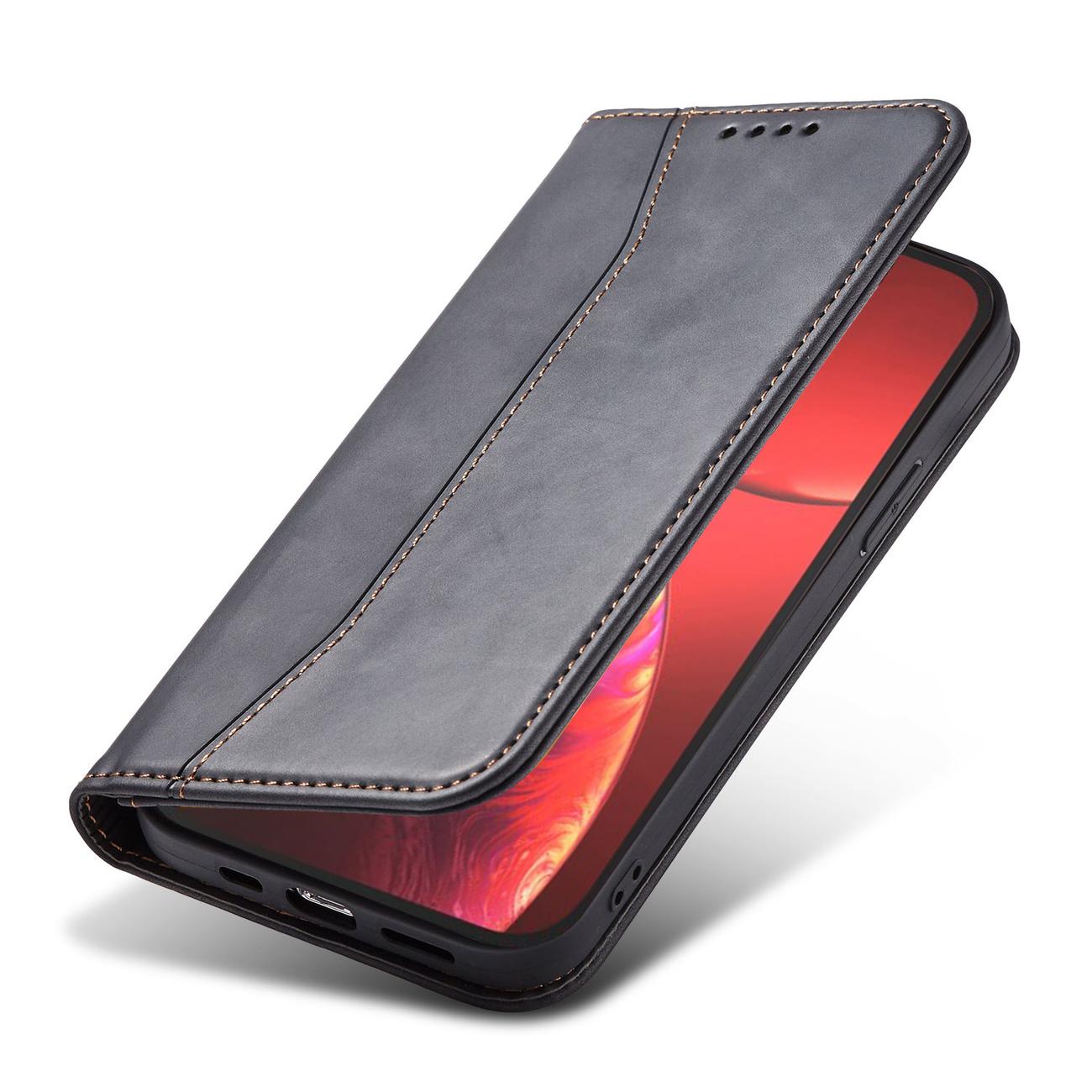 Pokrowiec etui z klapk Wallet Magnet czarne APPLE iPhone 13 Pro Max / 7