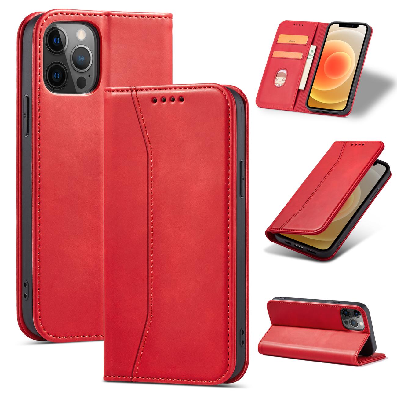 Pokrowiec etui z klapk Wallet Magnet czerwone APPLE iPhone 12 Pro / 2