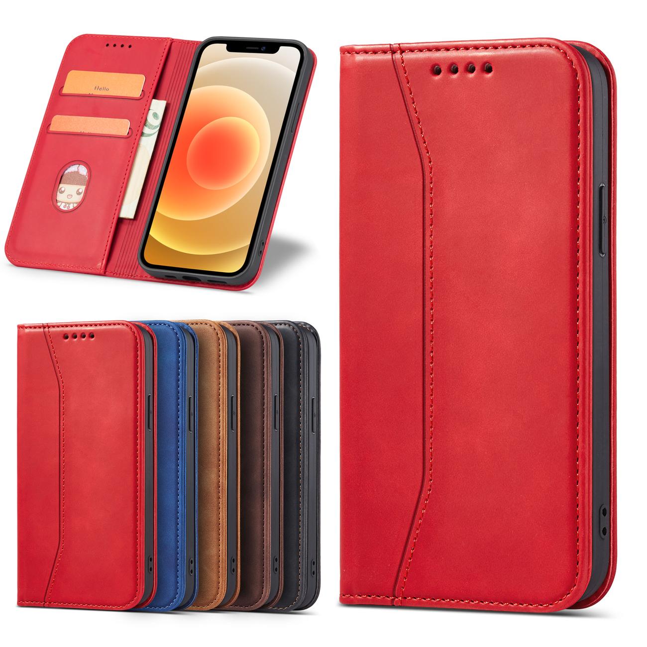 Pokrowiec etui z klapk Wallet Magnet czerwone APPLE iPhone 12 Pro / 3