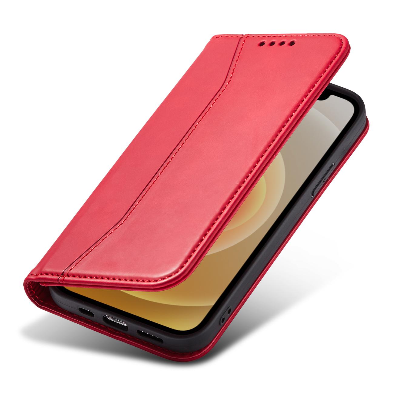 Pokrowiec etui z klapk Wallet Magnet czerwone APPLE iPhone 12 Pro / 5