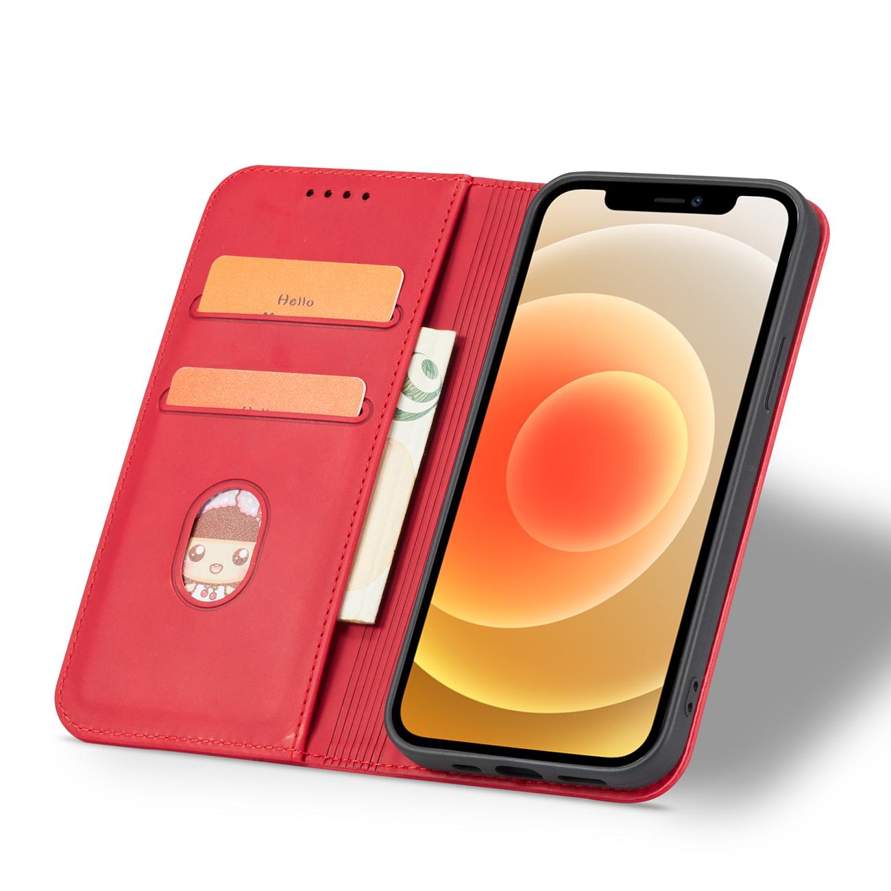 Pokrowiec etui z klapk Wallet Magnet czerwone APPLE iPhone 12 Pro / 8