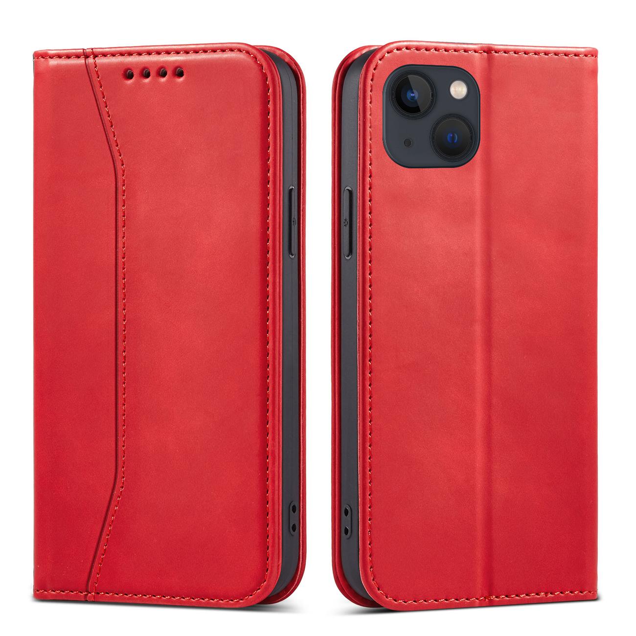 Pokrowiec etui z klapk Wallet Magnet czerwone APPLE iPhone 13