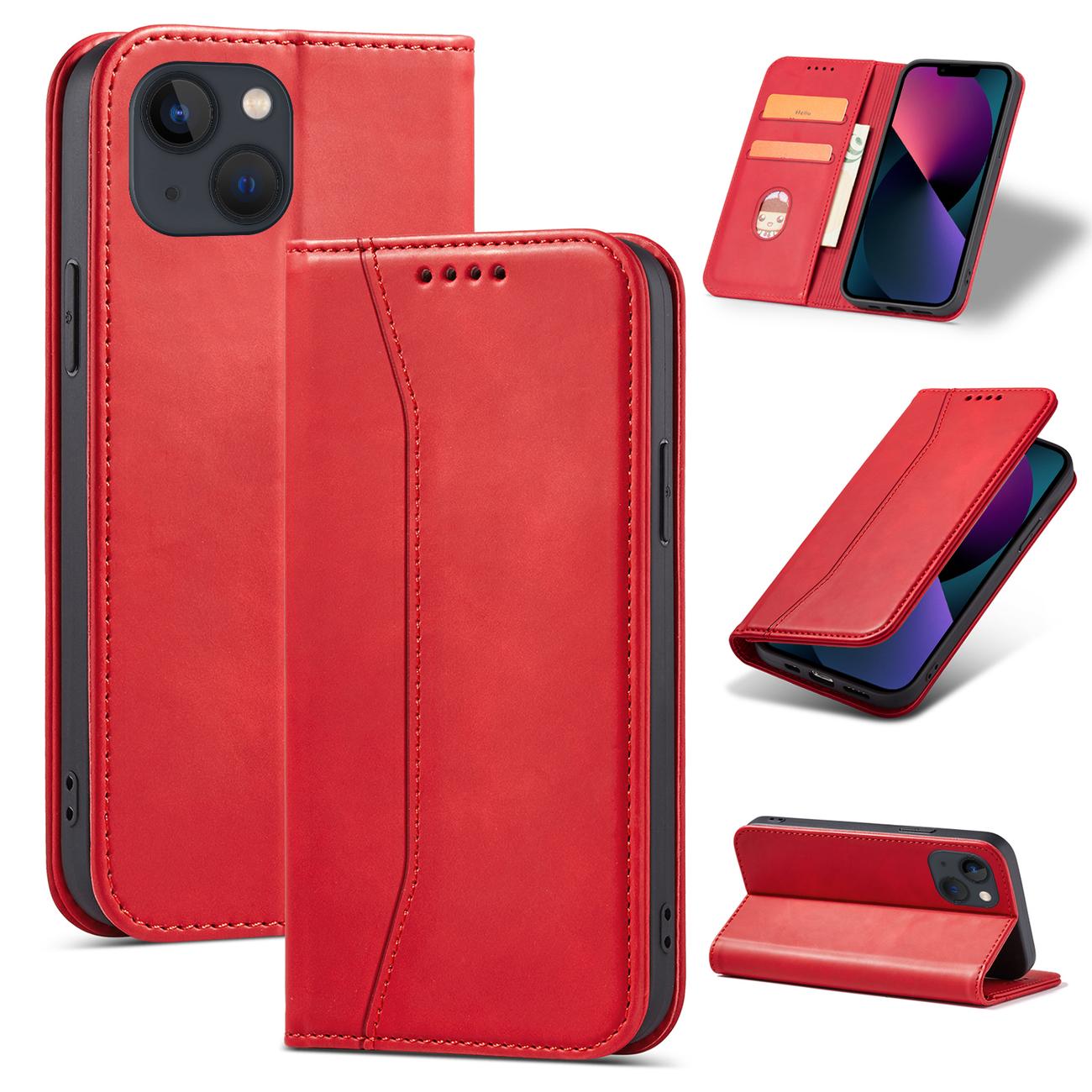Pokrowiec etui z klapk Wallet Magnet czerwone APPLE iPhone 13 mini / 12