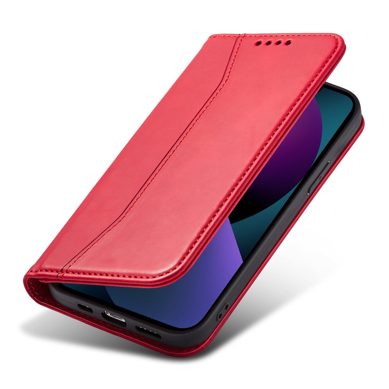 Pokrowiec etui z klapk Wallet Magnet czerwone APPLE iPhone 13 mini / 4