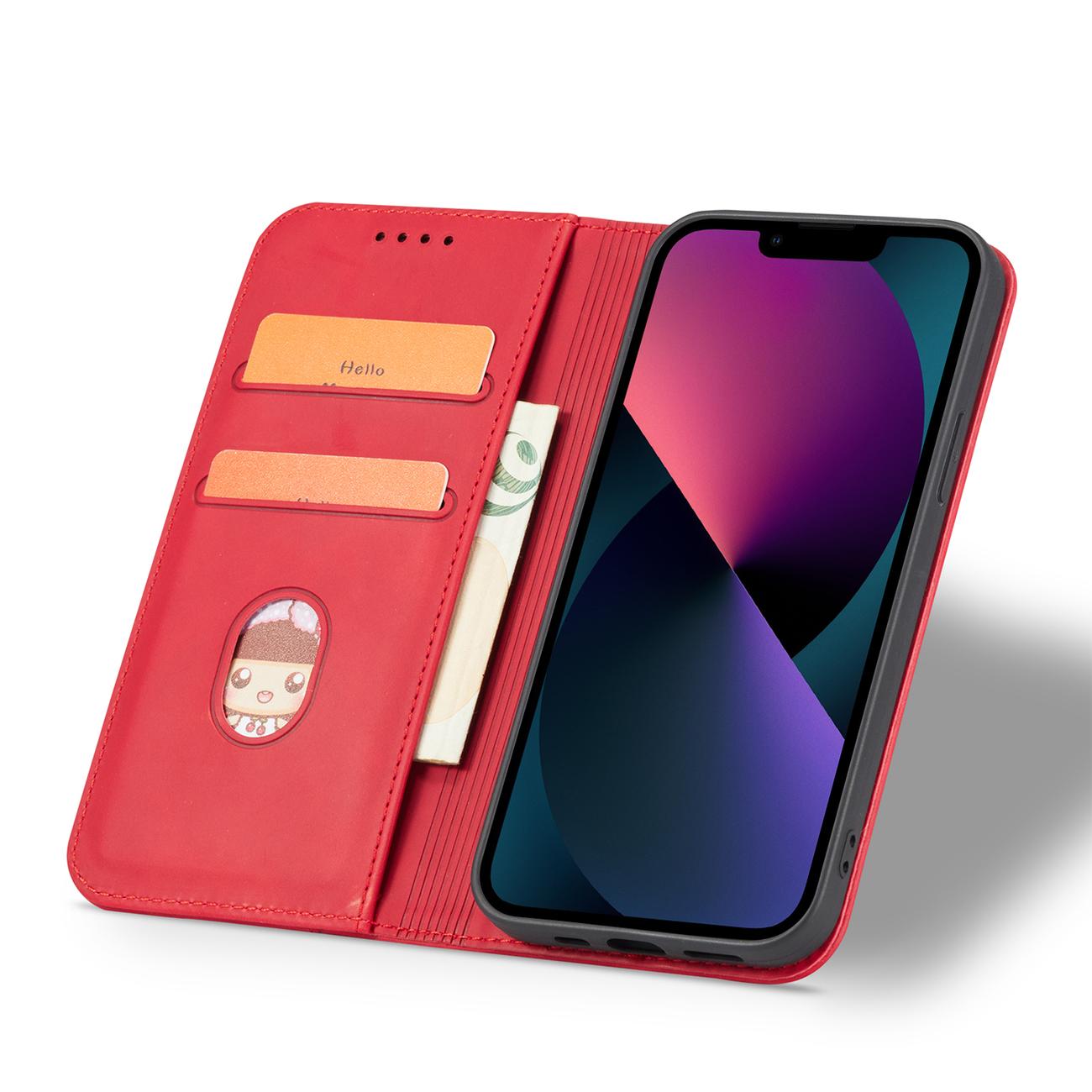 Pokrowiec etui z klapk Wallet Magnet czerwone APPLE iPhone 13 mini / 6