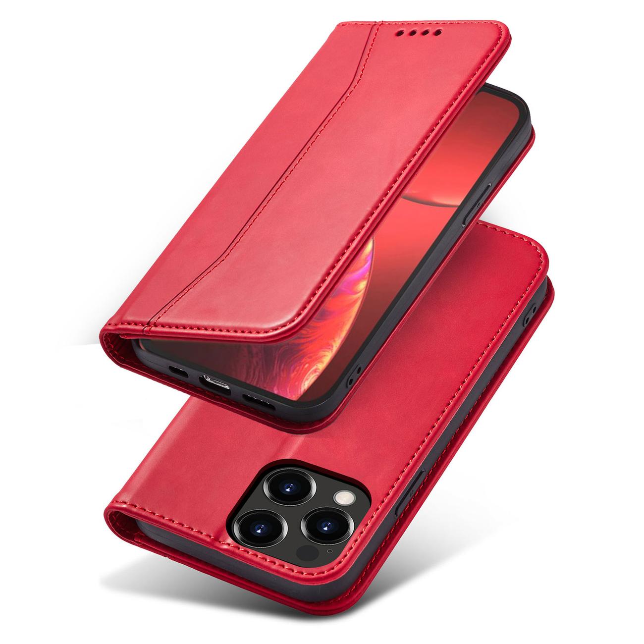 Pokrowiec etui z klapk Wallet Magnet czerwone APPLE iPhone 13 Pro / 3