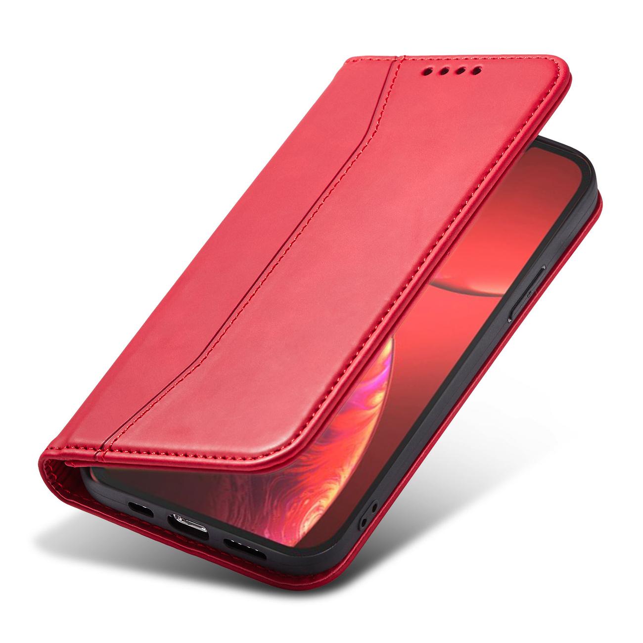 Pokrowiec etui z klapk Wallet Magnet czerwone APPLE iPhone 13 Pro Max / 8
