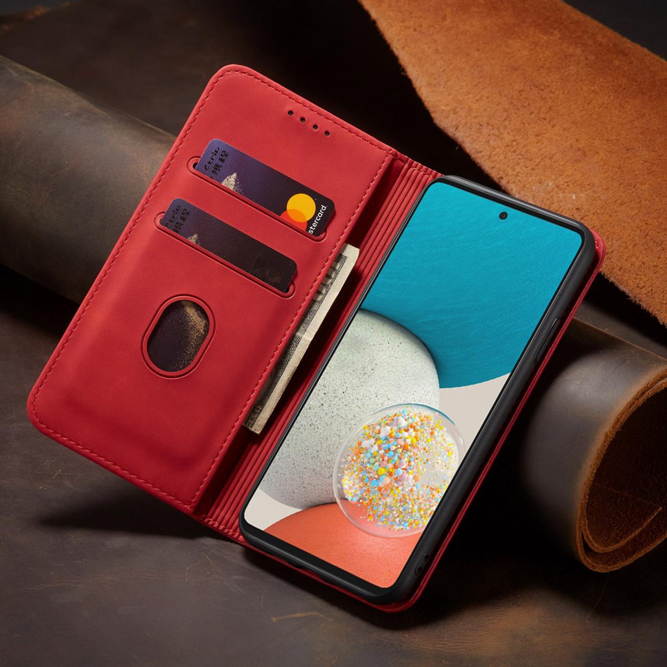 Pokrowiec etui z klapk Wallet Magnet czerwone SAMSUNG Galaxy A53 5G / 10