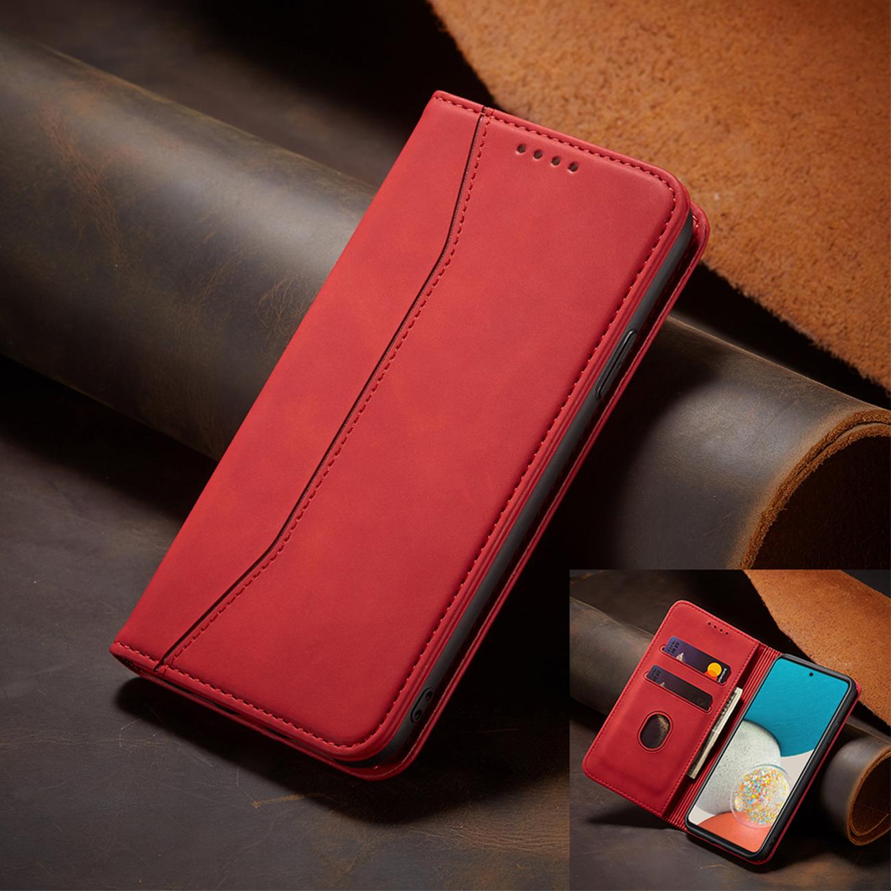 Pokrowiec etui z klapk Wallet Magnet czerwone SAMSUNG Galaxy A53 5G / 3