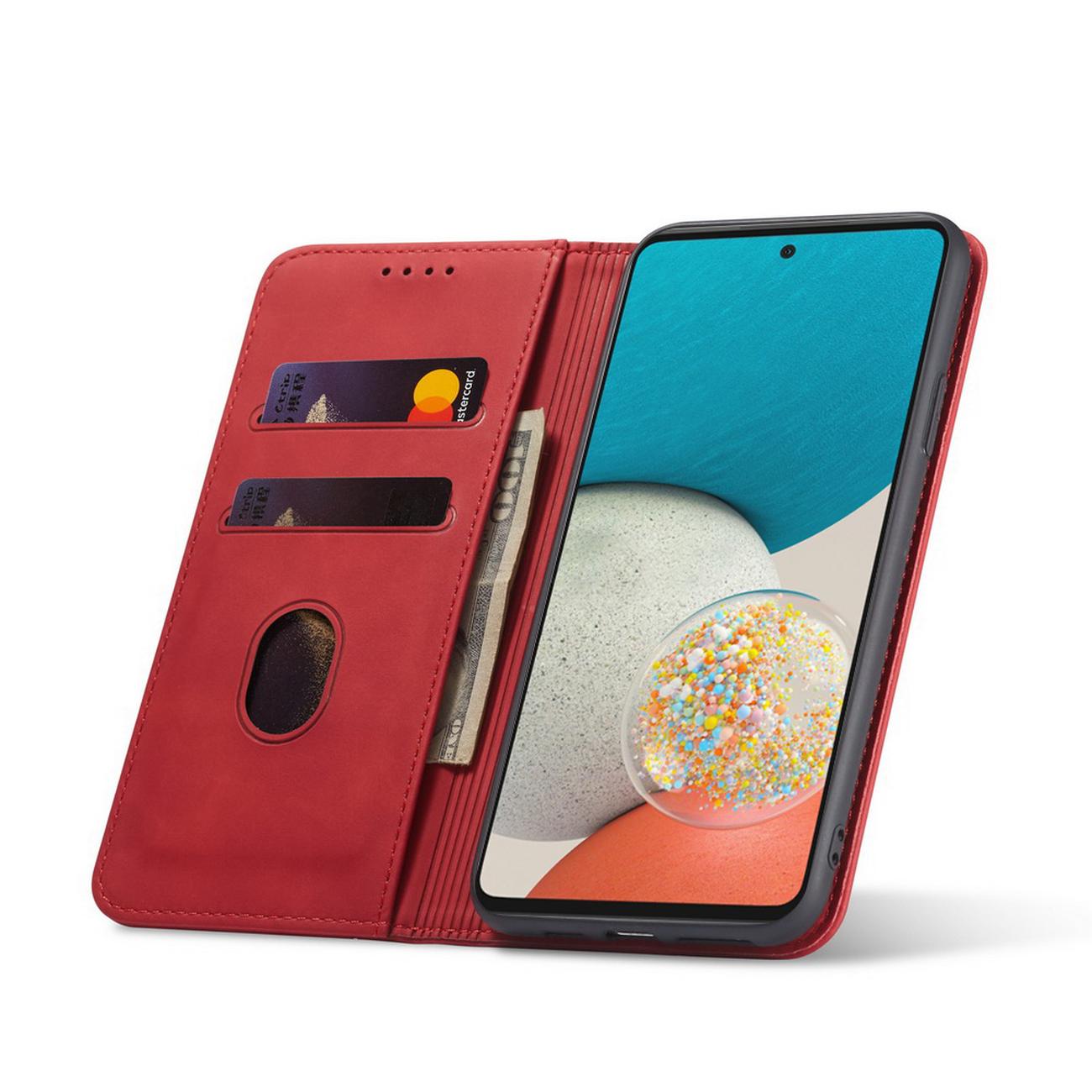 Pokrowiec etui z klapk Wallet Magnet czerwone SAMSUNG Galaxy A53 5G / 6