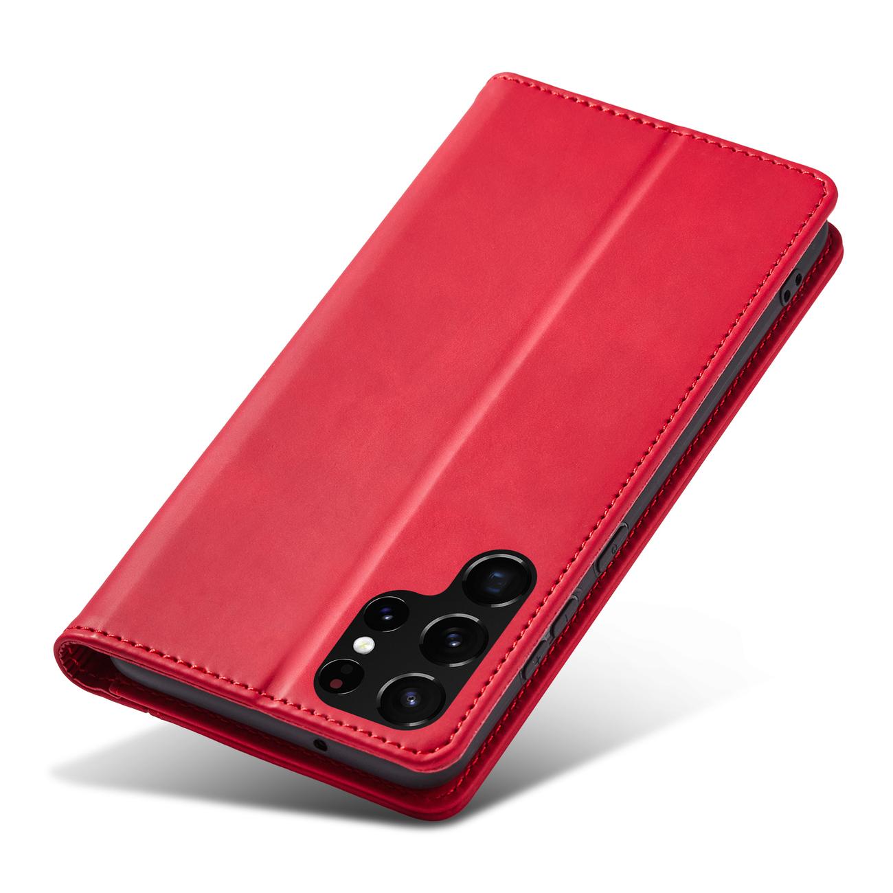 Pokrowiec etui z klapk Wallet Magnet czerwone SAMSUNG Galaxy S22 Ultra / 2