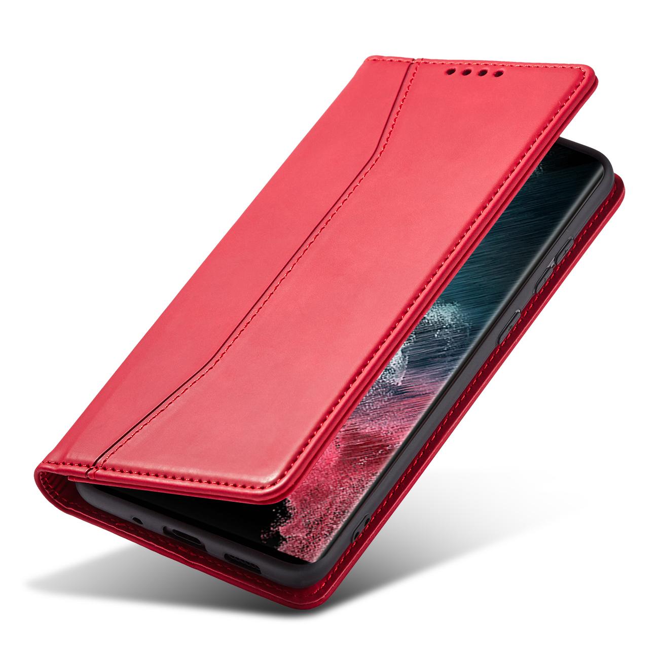 Pokrowiec etui z klapk Wallet Magnet czerwone SAMSUNG Galaxy S22 Ultra / 4