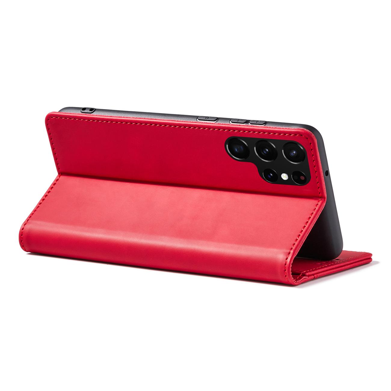 Pokrowiec etui z klapk Wallet Magnet czerwone SAMSUNG Galaxy S22 Ultra / 5