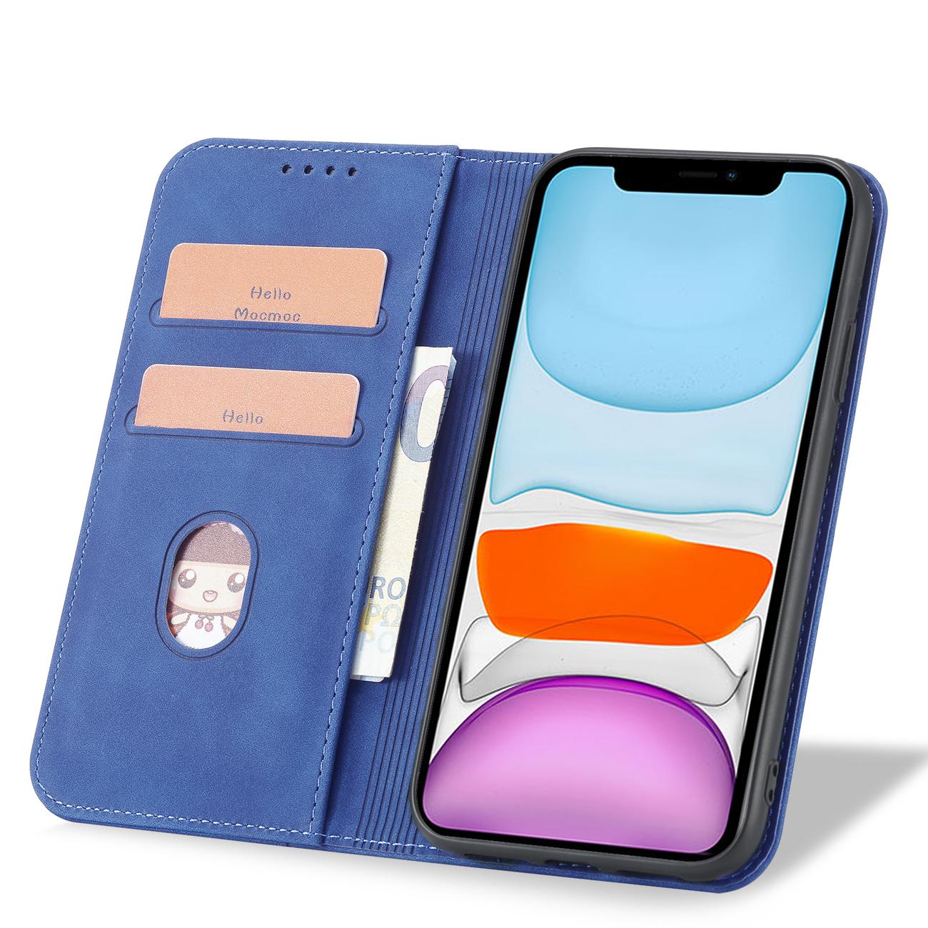 Pokrowiec etui z klapk Wallet Magnet niebieskie APPLE iPhone 12 / 8