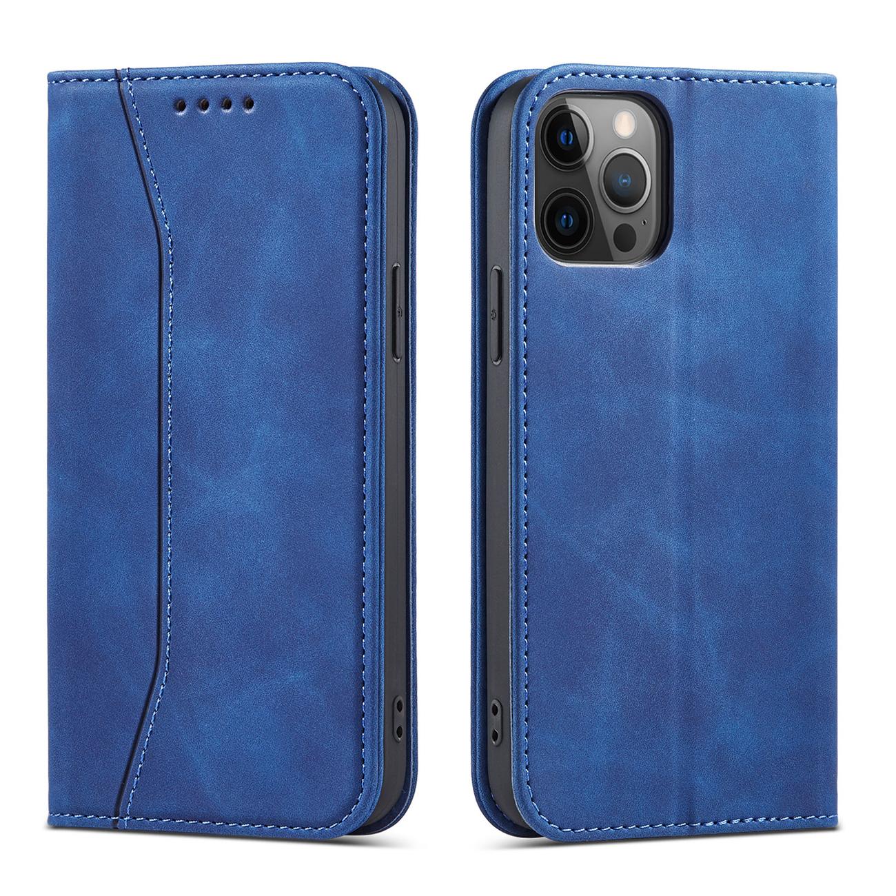 Pokrowiec etui z klapk Wallet Magnet niebieskie APPLE iPhone 12 Pro