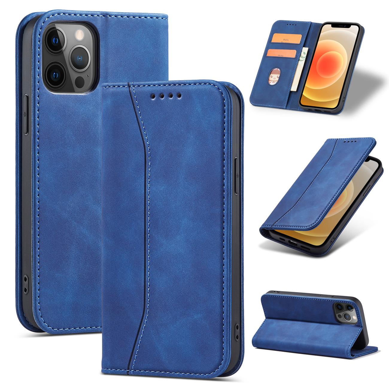 Pokrowiec etui z klapk Wallet Magnet niebieskie APPLE iPhone 12 Pro / 3