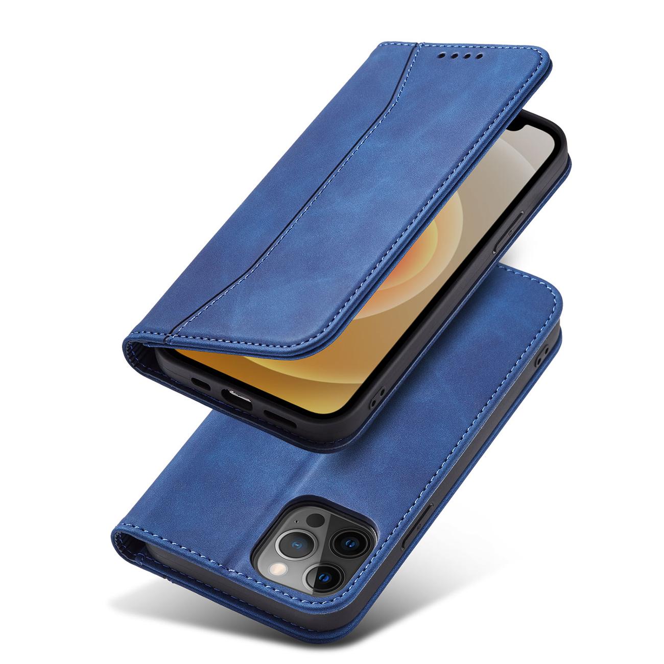 Pokrowiec etui z klapk Wallet Magnet niebieskie APPLE iPhone 12 Pro / 5