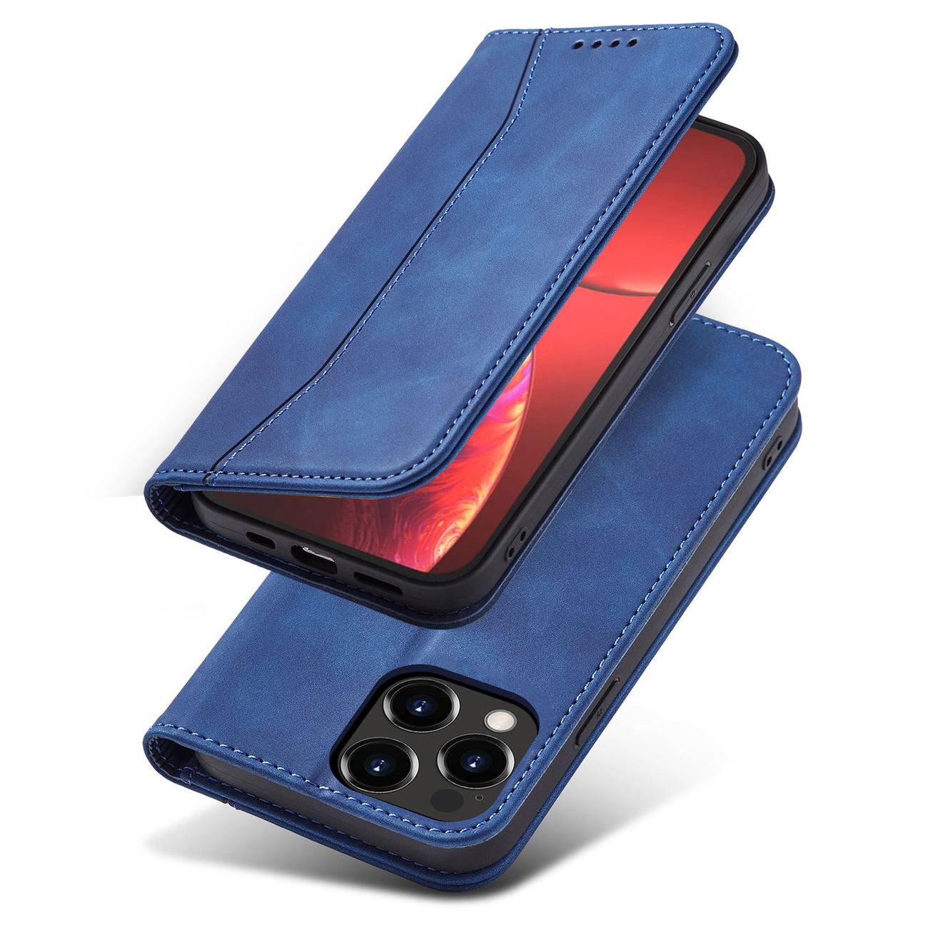 Pokrowiec etui z klapk Wallet Magnet niebieskie APPLE iPhone 13 Pro / 4