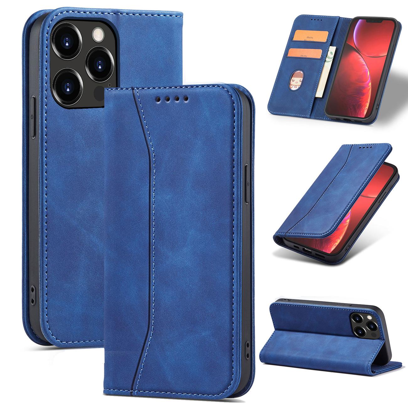 Pokrowiec etui z klapk Wallet Magnet niebieskie APPLE iPhone 13 Pro Max / 12