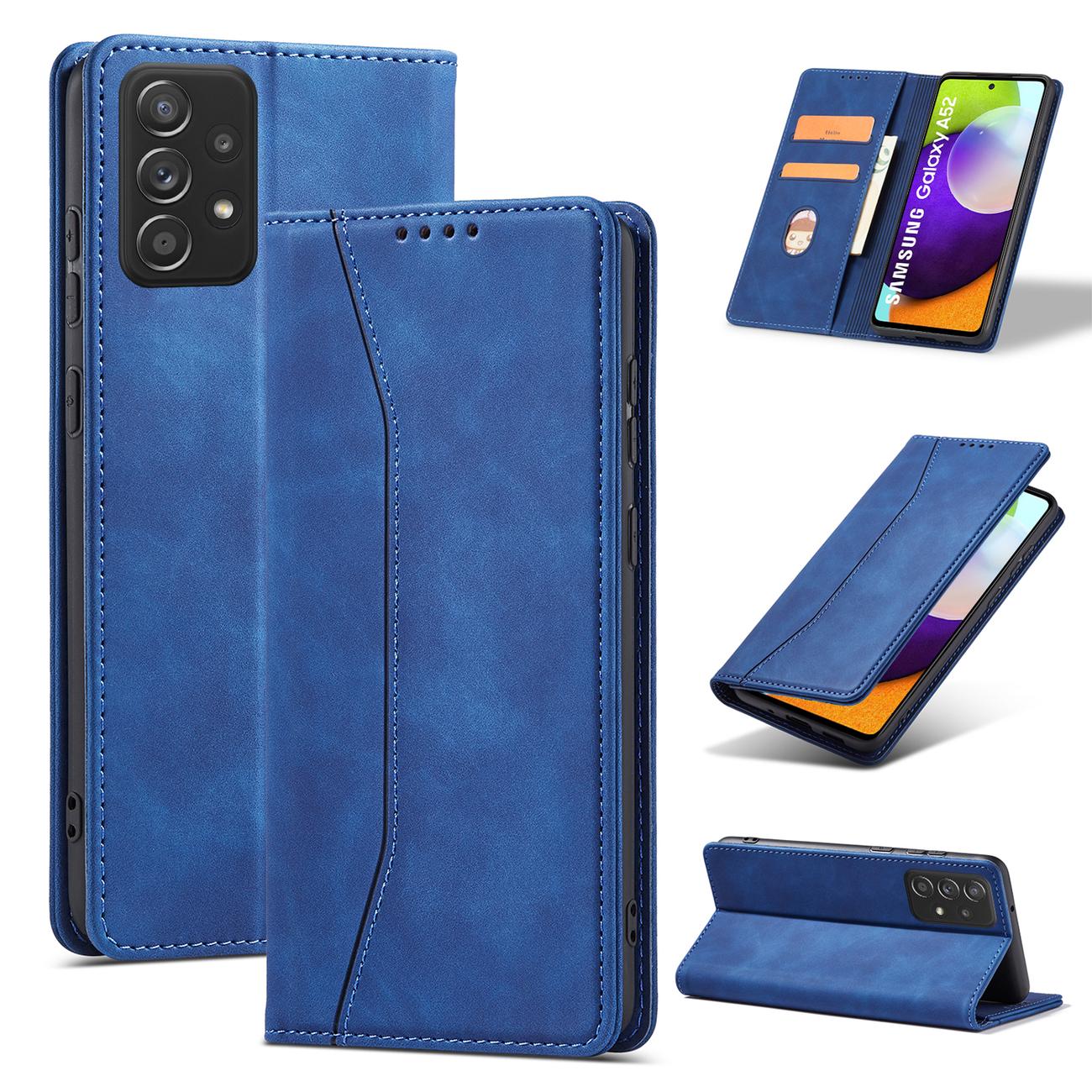 Pokrowiec etui z klapk Wallet Magnet niebieskie SAMSUNG Galaxy A52 5G / 11