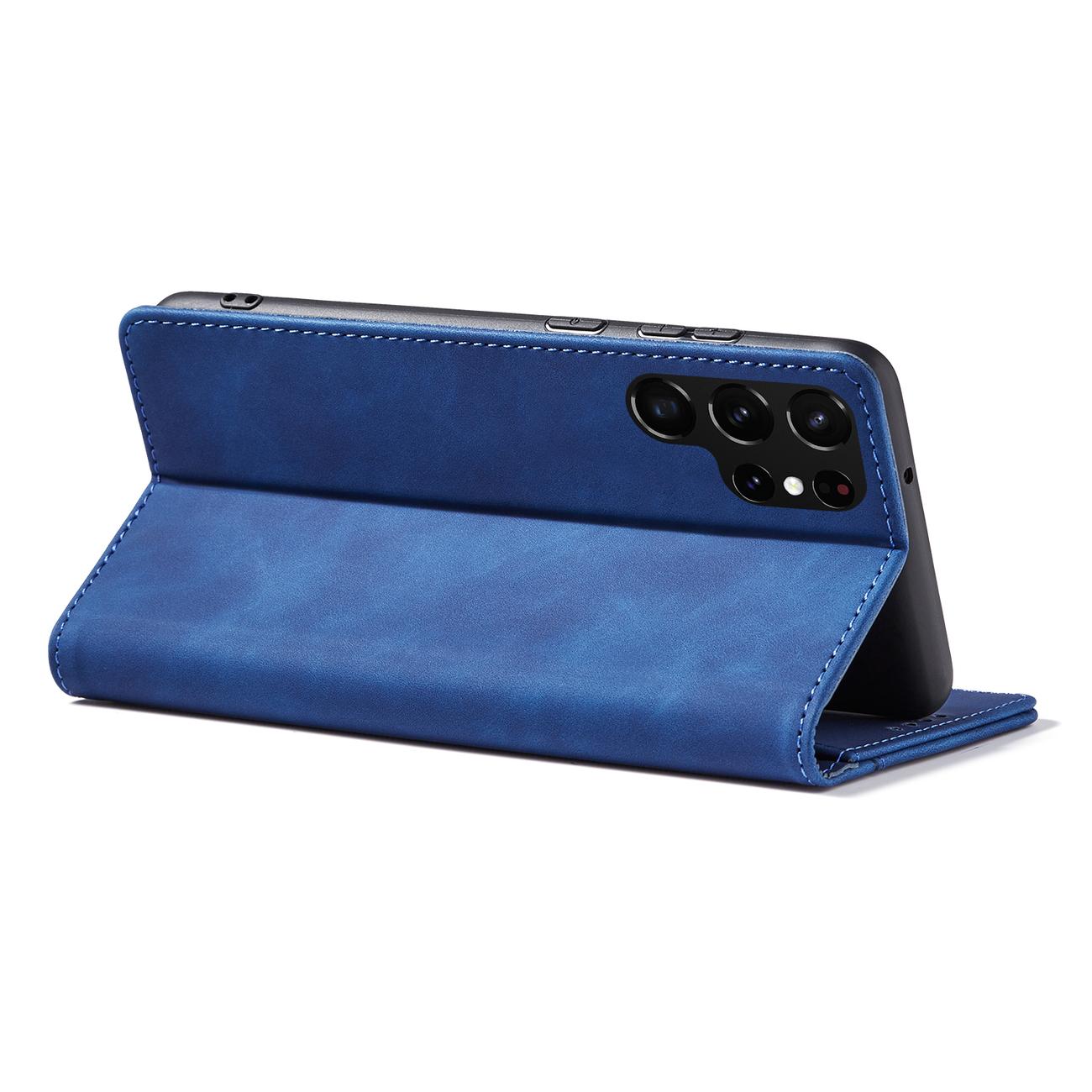 Pokrowiec etui z klapk Wallet Magnet niebieskie SAMSUNG Galaxy S22 Ultra / 4