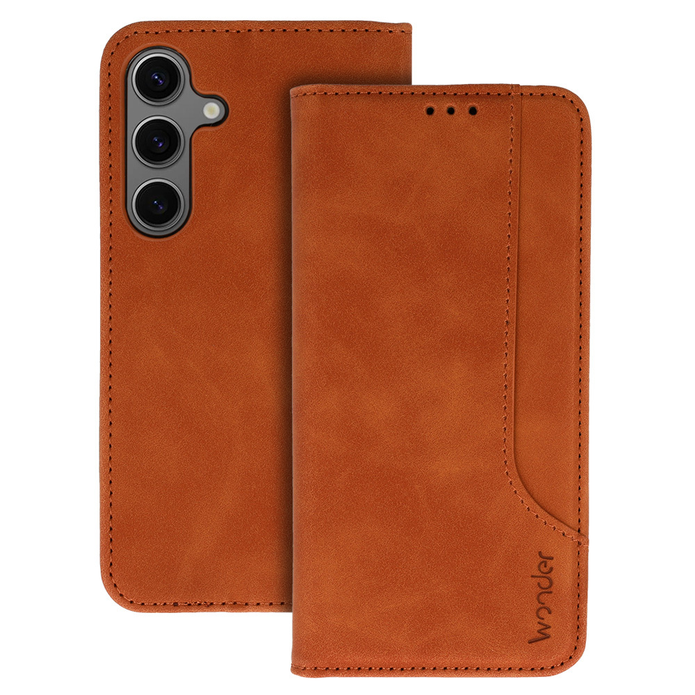 Pokrowiec etui z klapk Wonder Prime brzowe Xiaomi Redmi Note 10