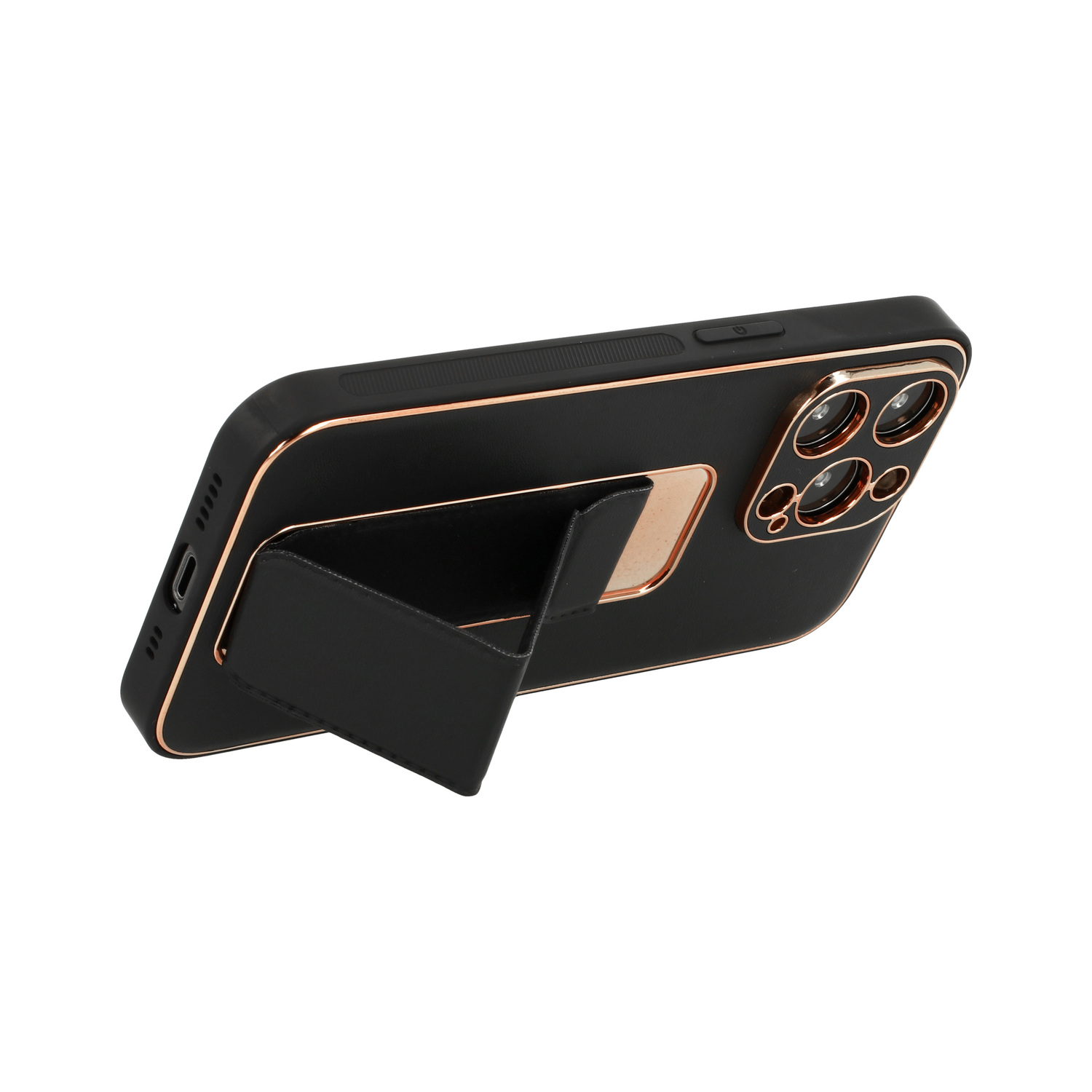 Pokrowiec etui z podstawk Tel Protect Leather Luxury Stand Case czarne APPLE iPhone 12 Pro Max / 4