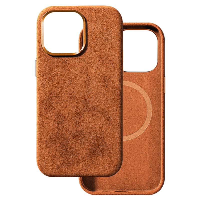 Pokrowiec etui zamszowe Alcane Magsafe Case brązowe APPLE iPhone 16 Pro Max