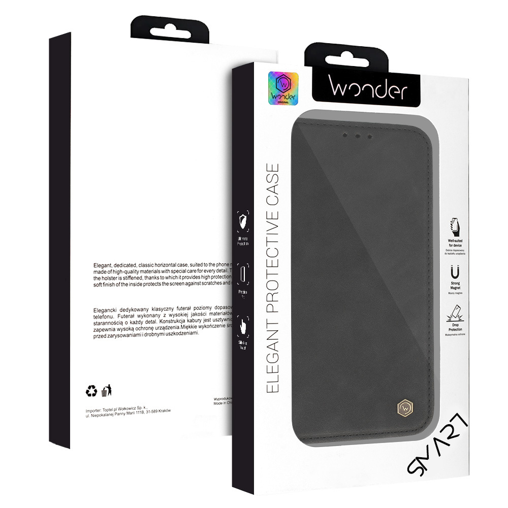 Pokrowiec etui zamykane Kabura Wonder Smart czarne SAMSUNG Galaxy S26 Ultra / 8