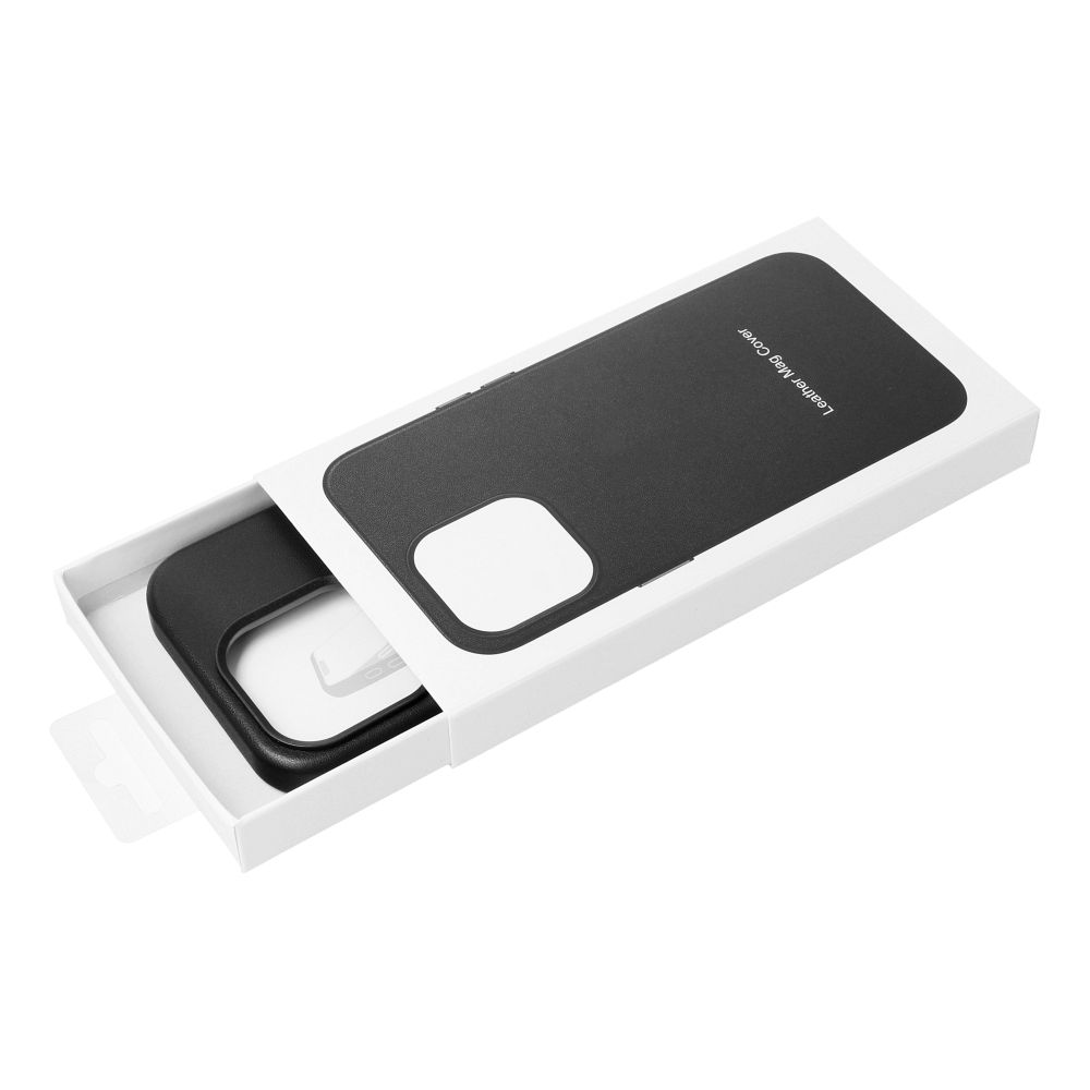 Pokrowiec etui ze skry ekologicznej Leather Mag Cover czarne APPLE iPhone 13 Pro Max / 10