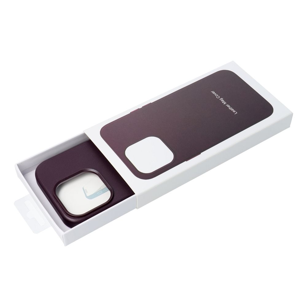 Pokrowiec etui ze skry ekologicznej Leather Mag Cover fioletowe APPLE iPhone 14 Pro Max / 11
