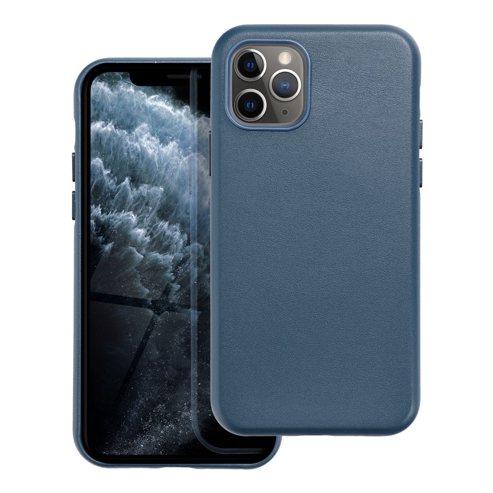 Pokrowiec etui ze skry ekologicznej Leather Mag Cover niebieskie APPLE iPhone 11 Pro