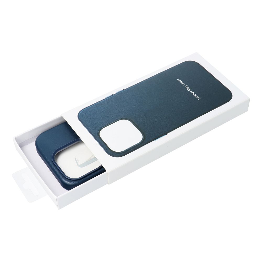 Pokrowiec etui ze skry ekologicznej Leather Mag Cover niebieskie APPLE iPhone 12 Pro Max / 10