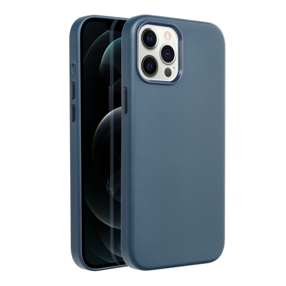 Pokrowiec etui ze skry ekologicznej Leather Mag Cover niebieskie APPLE iPhone 12 Pro Max / 2