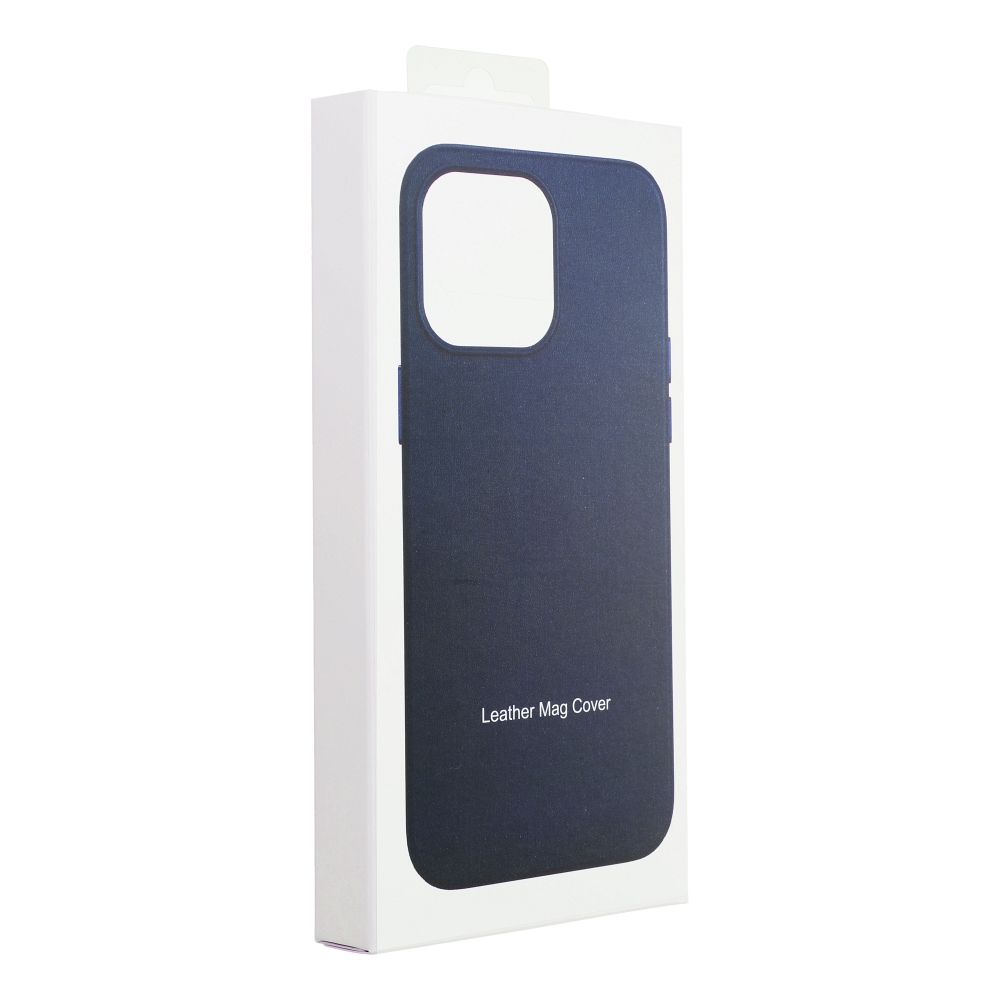 Pokrowiec etui ze skry ekologicznej Leather Mag Cover niebieskie APPLE iPhone 14 Plus / 11