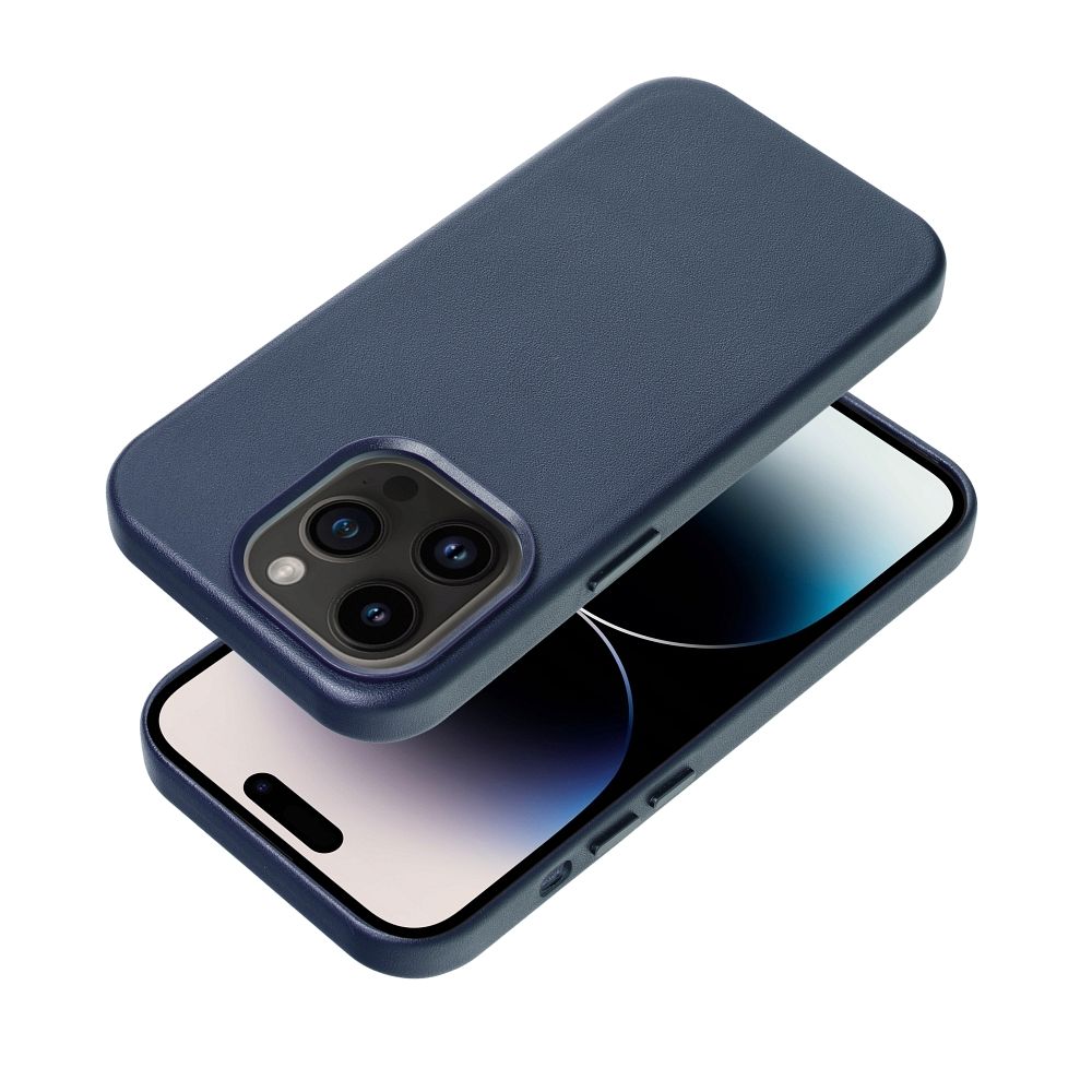 Pokrowiec etui ze skry ekologicznej Leather Mag Cover niebieskie APPLE iPhone 14 Plus / 3