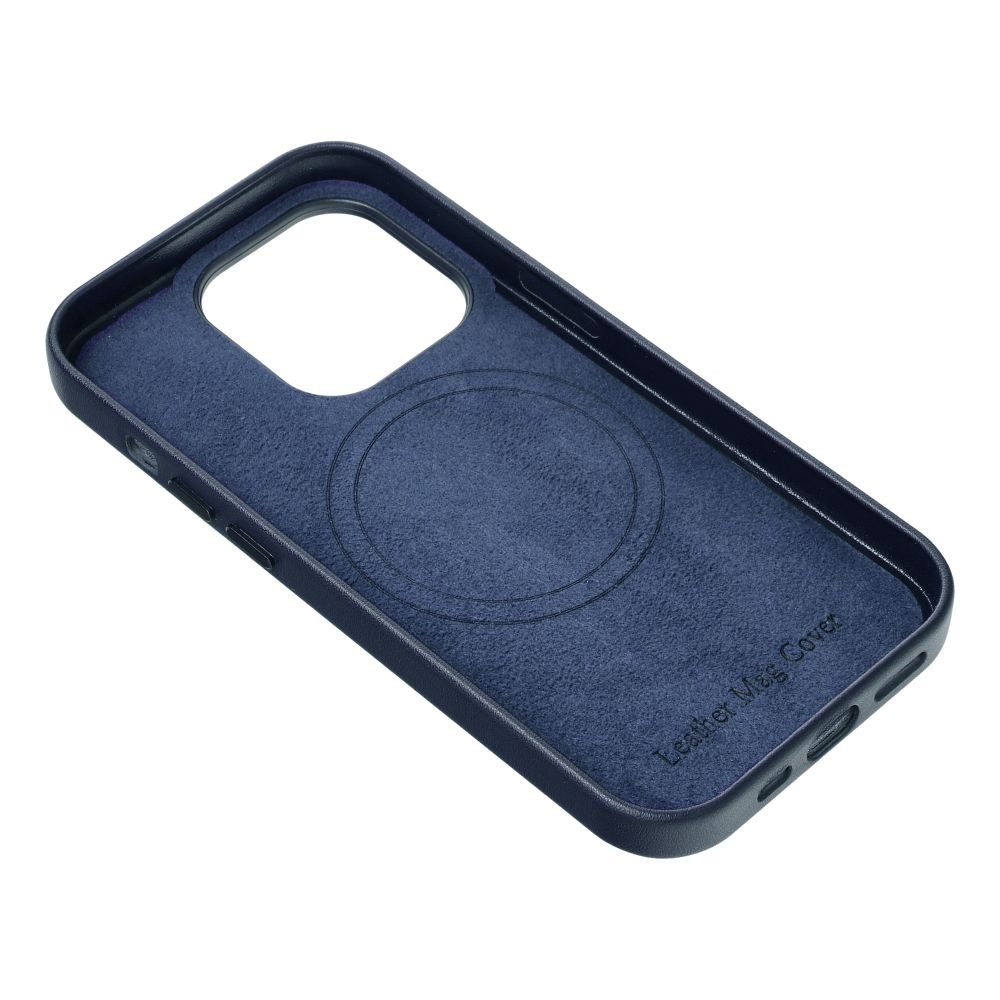 Pokrowiec etui ze skry ekologicznej Leather Mag Cover niebieskie APPLE iPhone 14 Plus / 4