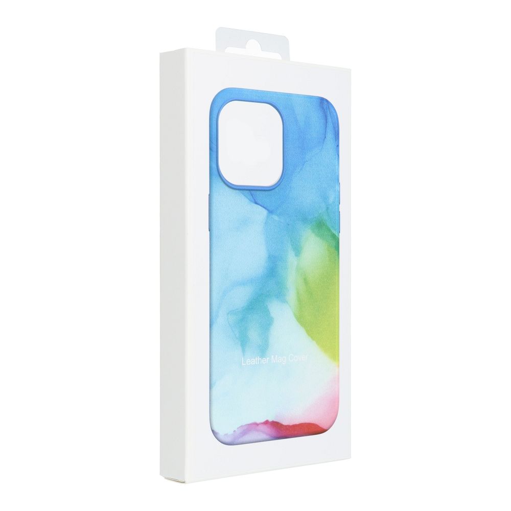 Pokrowiec etui ze skry ekologicznej Leather Mag Cover wzr color splash APPLE iPhone 13 Pro Max / 8
