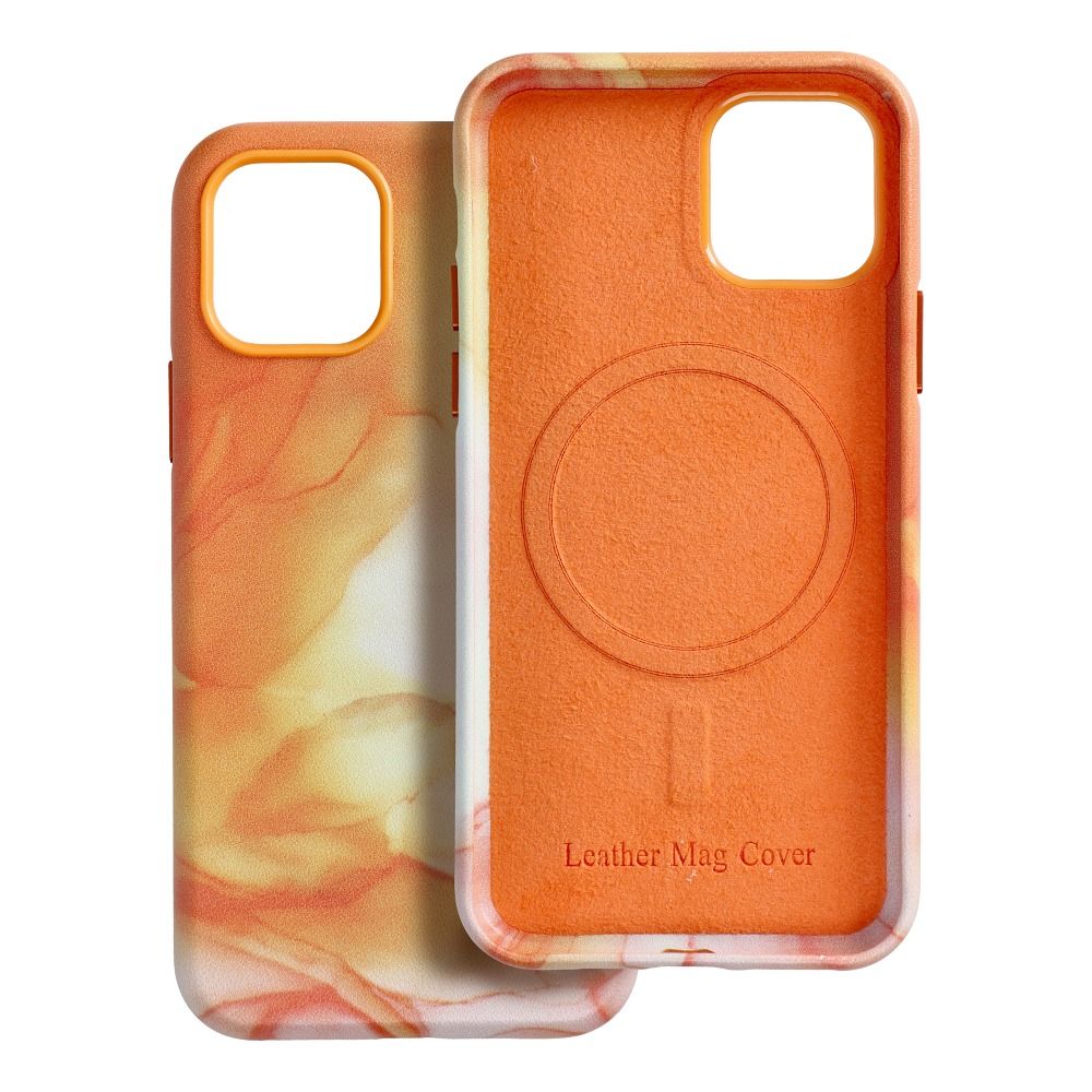 Pokrowiec etui ze skry ekologicznej Leather Mag Cover wzr orange splash APPLE iPhone 11 Pro / 7