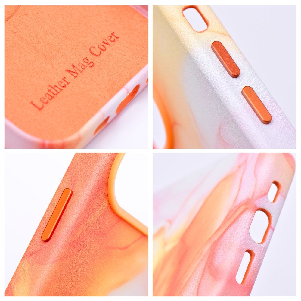 Pokrowiec etui ze skry ekologicznej Leather Mag Cover wzr orange splash APPLE iPhone 11 Pro / 9