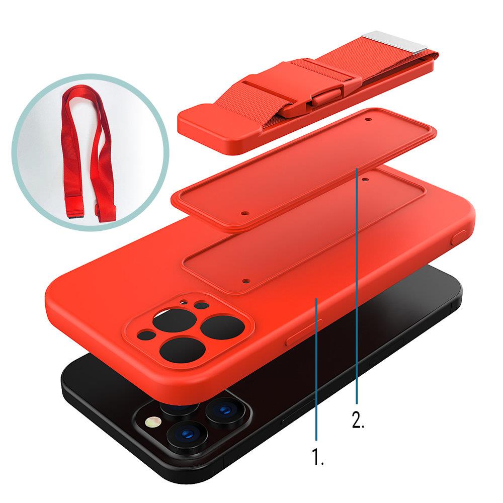 Pokrowiec etui elowe Rope Case ze smycz czerwone Xiaomi Redmi 9A / 7