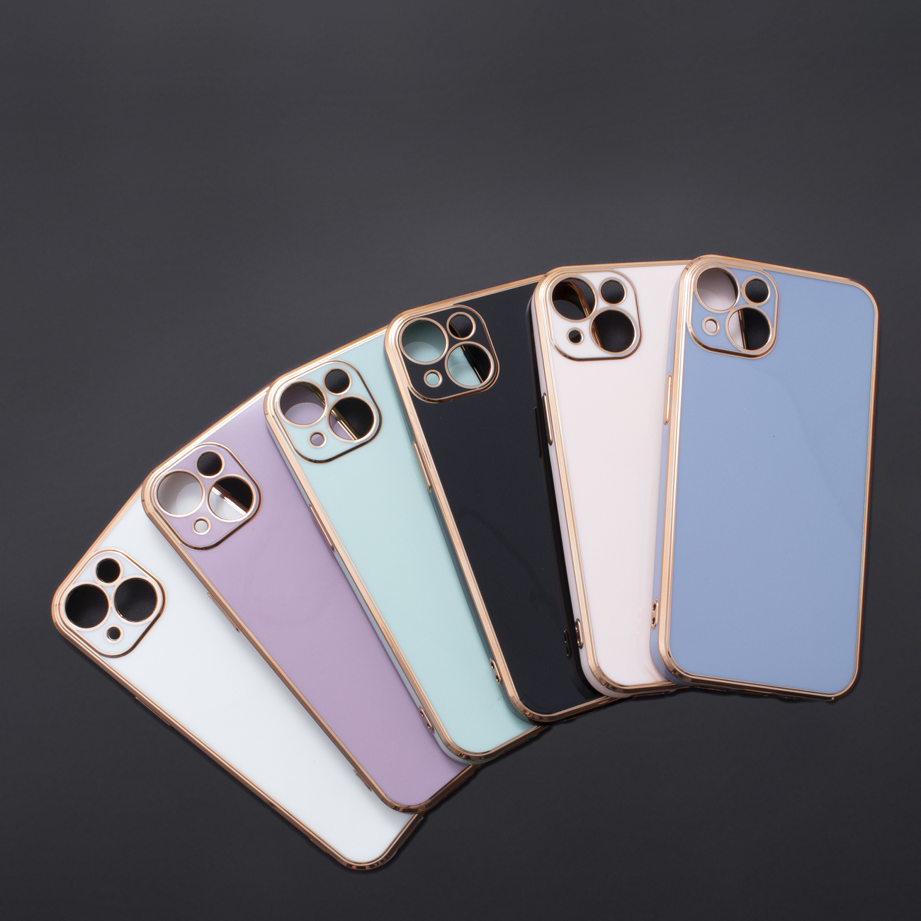 Pokrowiec etui elowe z ramk Lighting Color Case biae APPLE iPhone 13 Pro Max / 10