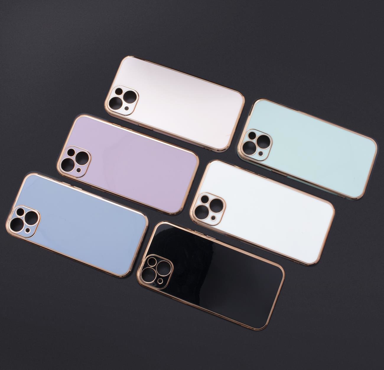 Pokrowiec etui elowe z ramk Lighting Color Case czarne APPLE iPhone 12 Pro Max / 9