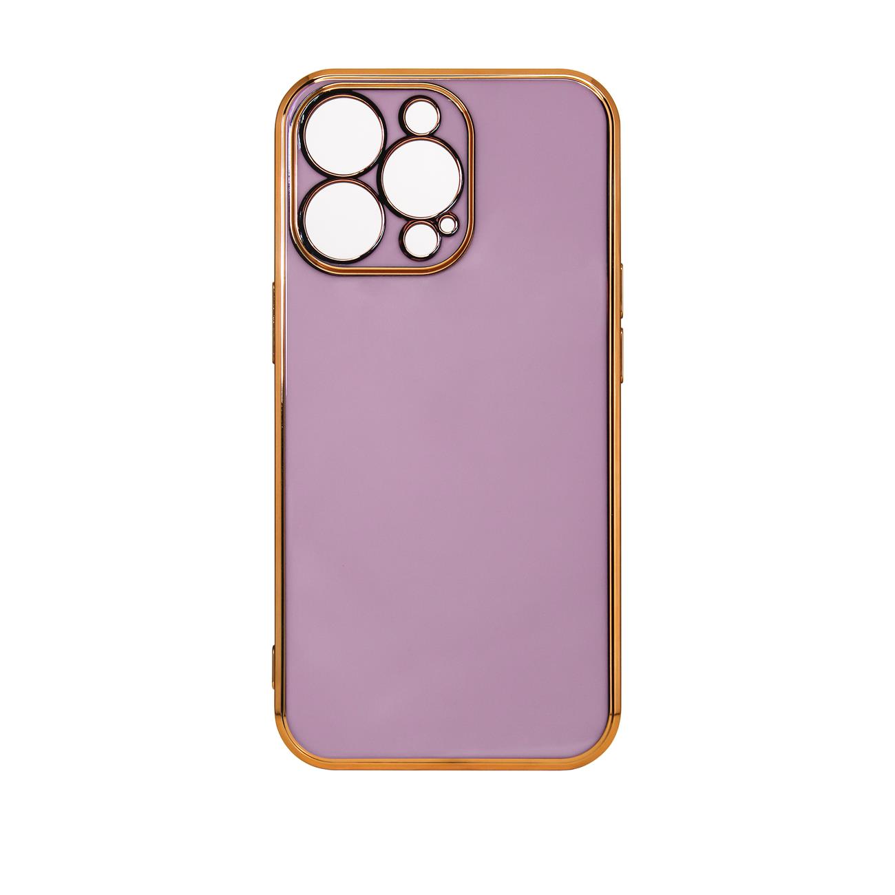 Pokrowiec etui elowe z ramk Lighting Color Case fioletowe APPLE iPhone 12