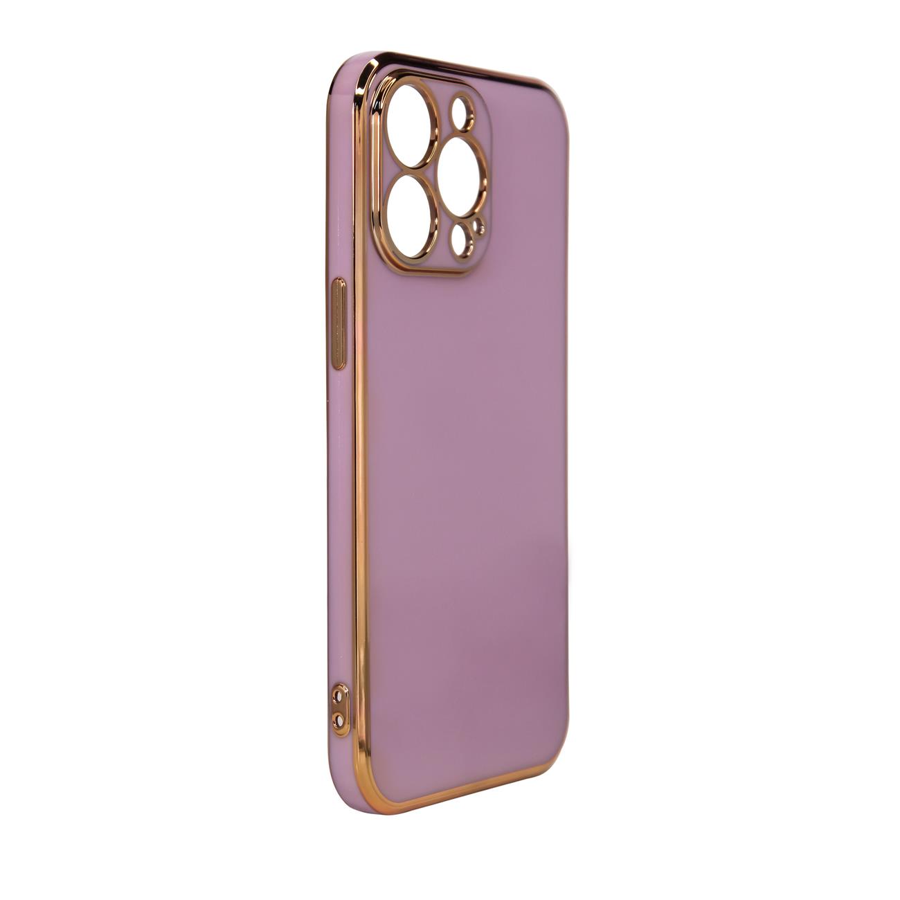 Pokrowiec etui elowe z ramk Lighting Color Case fioletowe APPLE iPhone 12 / 2