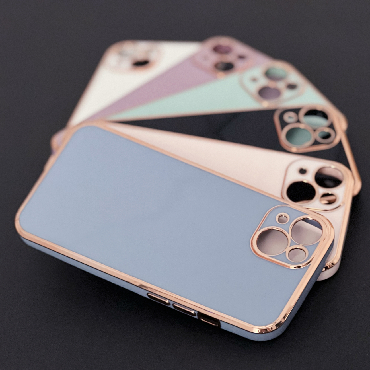 Pokrowiec etui elowe z ramk Lighting Color Case fioletowe APPLE iPhone 13 Pro Max / 5