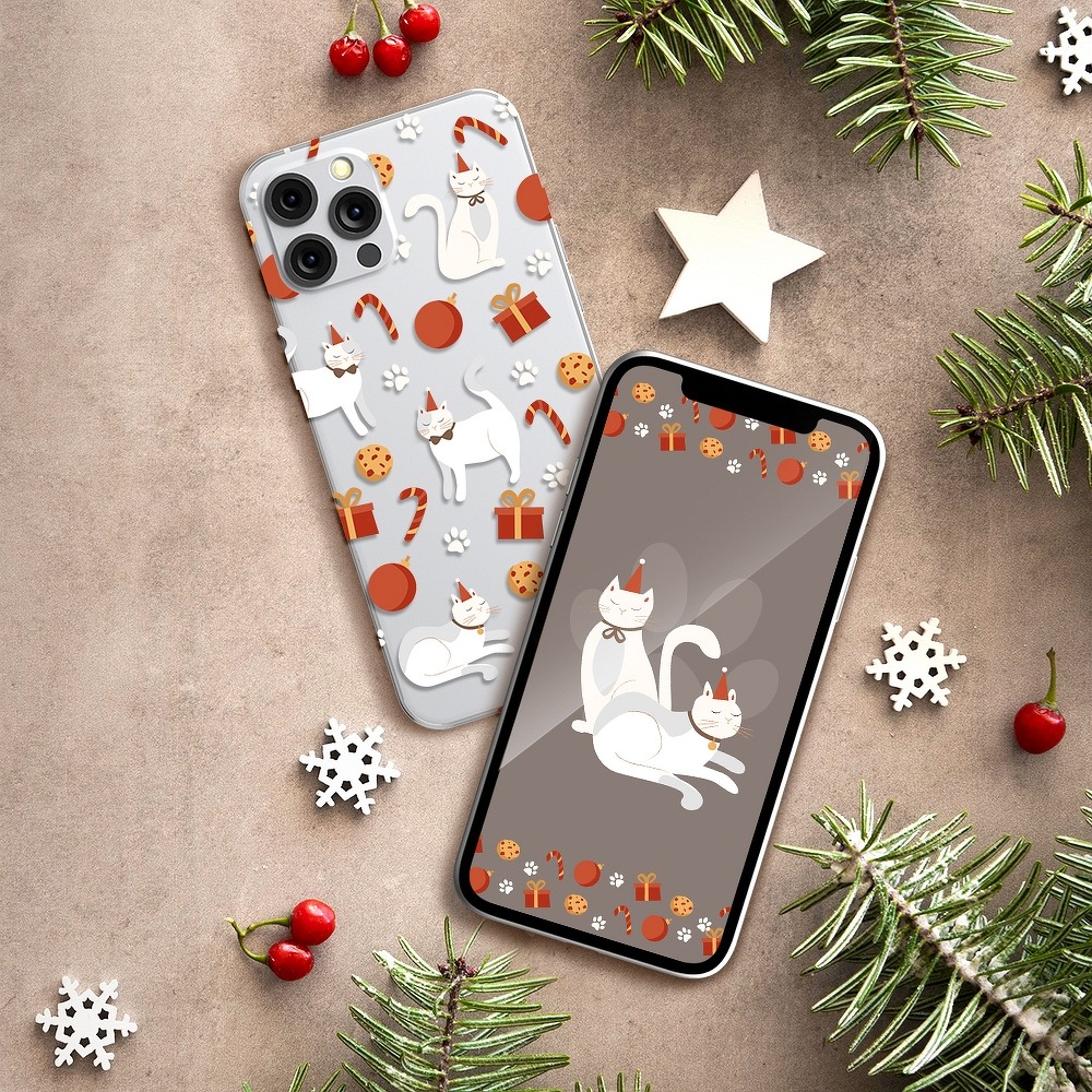 Pokrowiec etui zimowe wzr kot Xiaomi Redmi 9AT / 5